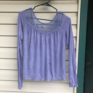 Lavender, lacy bohemian long sleeve shirt